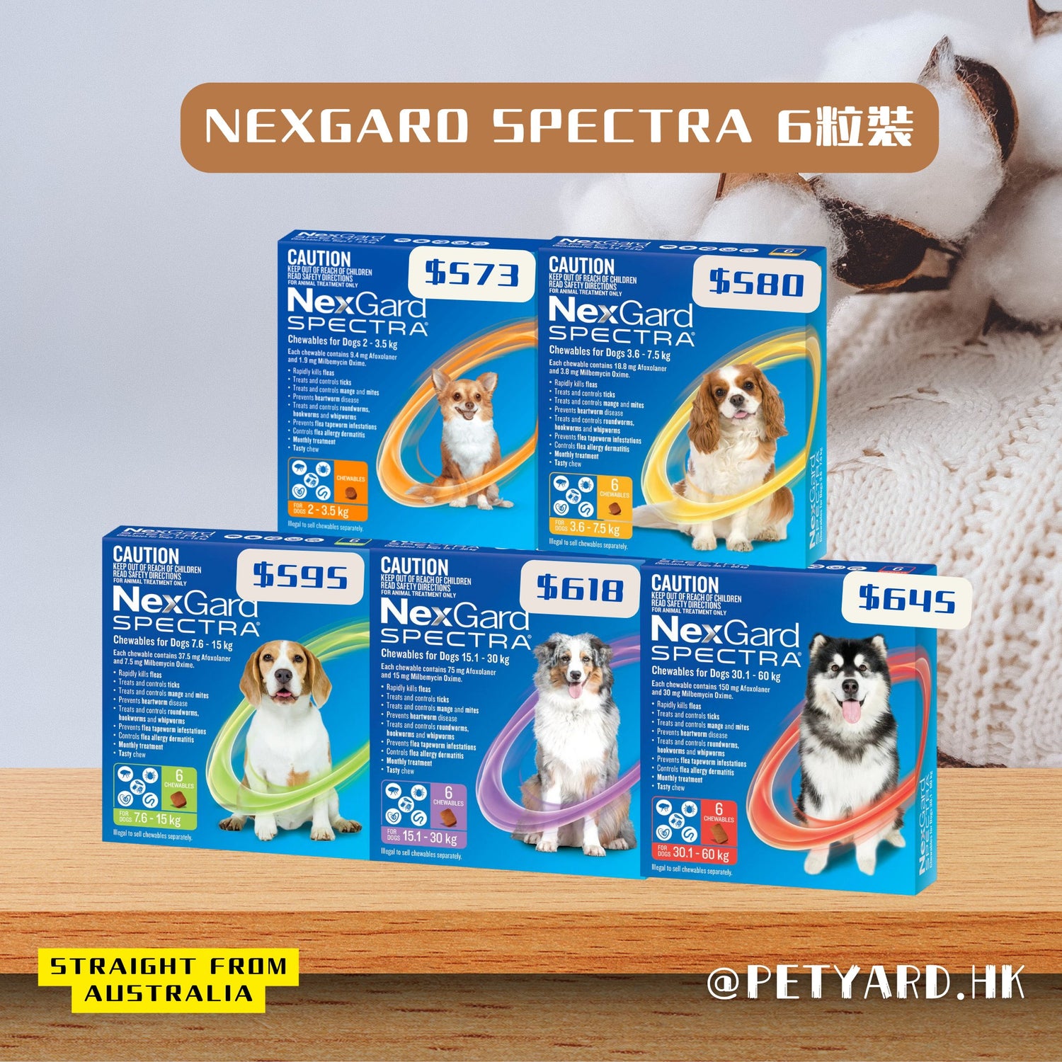 澳洲團訂 – Nexgard Spectra 6粒裝 【已截】